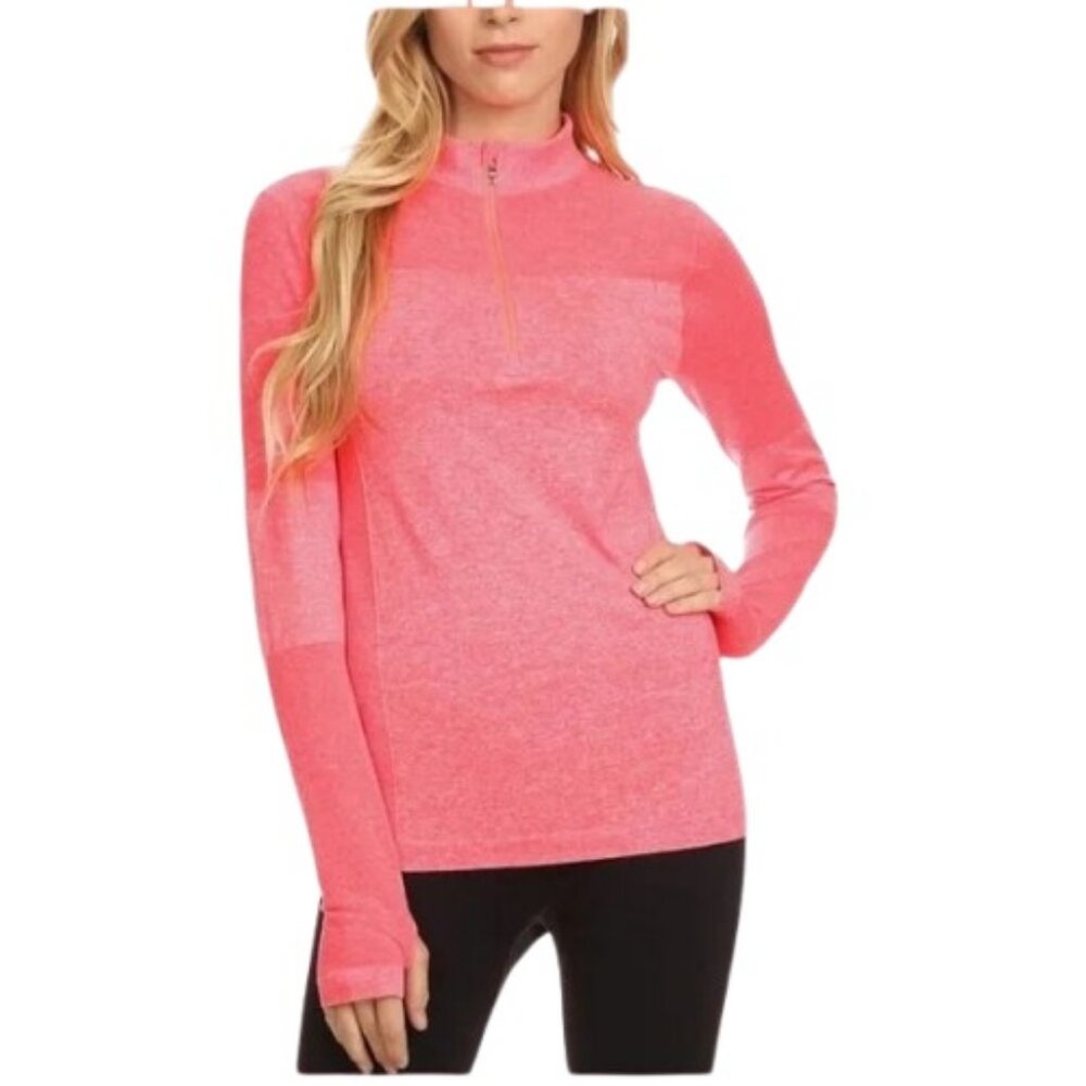 Nike Dri-Fit red knit long sleeve quarter zip running top size L